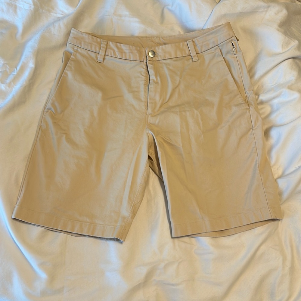 lululemon athletica Tan Flat Front Men Shorts